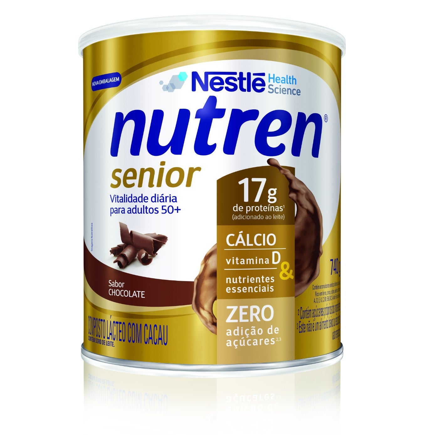 nutren senior chocolate 740g front